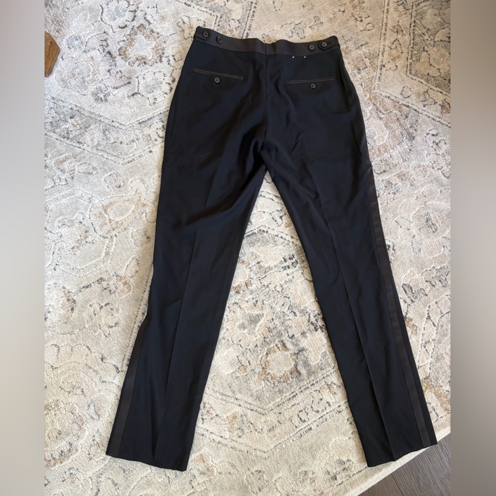 Express Slim Black Performance Stretch Wool-Blend Tuxedo Pant W28 L32 Like new - Picture 5 of 7